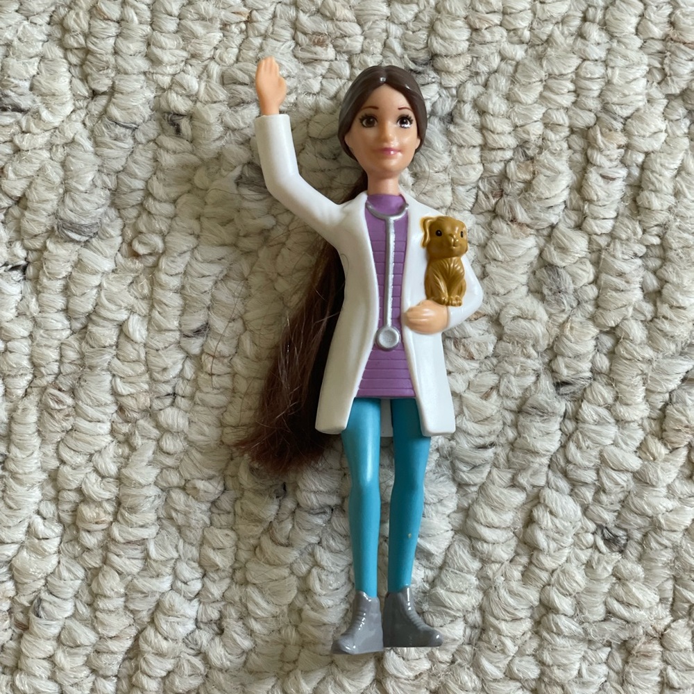 Mini Barbie Veterinarian Doll with Puppy Figure